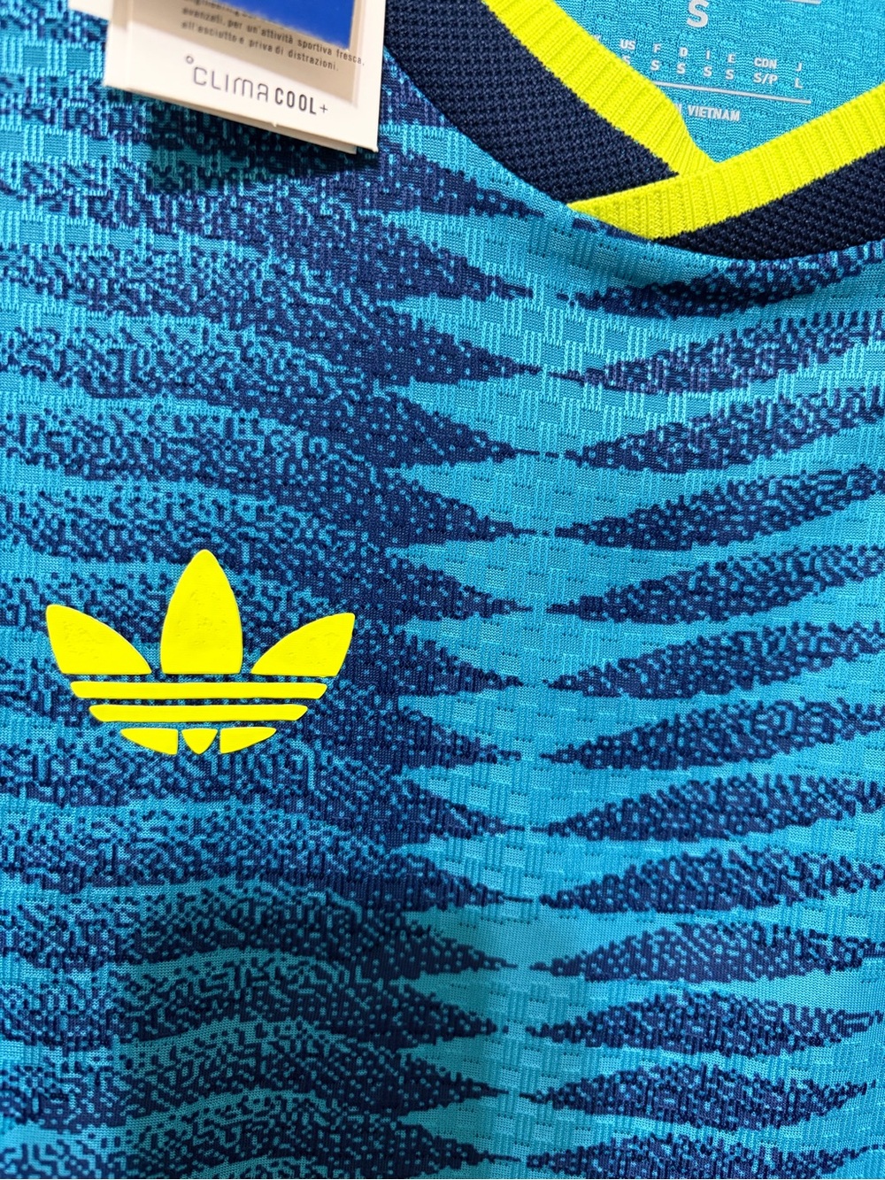 adidas Teal & Neon Yellow Men’s Soccer Jersey - Picture 7 of 10